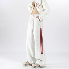 美式三杠运动卫裤男潮牌新款秋冬hiphop宽松休闲长裤子K5852-P35，男装休闲裤，星座412-2