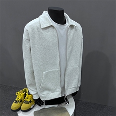 YK86030-P4550%棉50%聚酯纤维加厚420克重磅开衫卫衣外套，男装夹克，电商A086-1