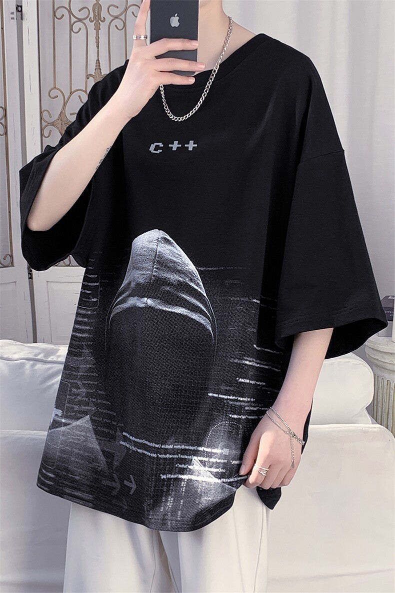 货足7XL-M2023夏季新款高街美式纯短袖T恤男半袖体恤加肥加大,男装T恤,钱塘717(原712)