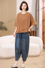 叶笙衣套装2510-126绣花棉短袖复古套装，女装套装/套裙，叶笙衣