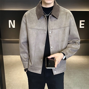 JK903-P150鹿皮绒男士外套春秋季2025新款休闲老钱风夹克