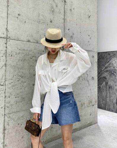 大版宽松防晒衬衣，女装，OU XI NI 欧希倪