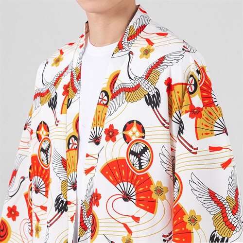 21夏 大码汉服仙鹤潮披风和服开衫薄款半袖道袍防晒衣 F12-1/P40图片