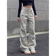 设计感美式直筒工装裤cleanfit水洗做旧褶皱休闲裤子男N1048-P62，男装工装外套，星座1008