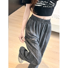 8XL-M冰丝棉麻阔腿裤男防晒凉凉裤垂感直筒休闲扎染山本裤K9138，男装休闲裤，电商D206-1
