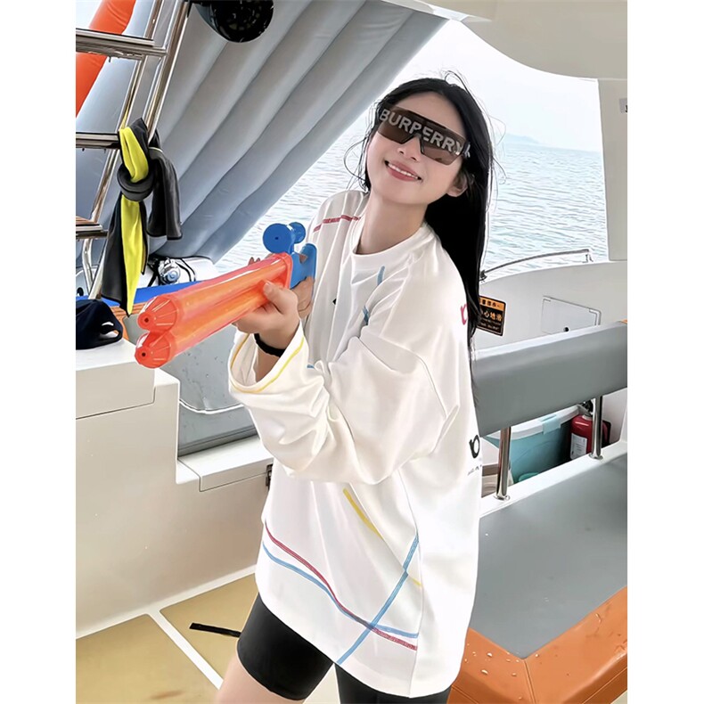 美式高街解构工艺速干长袖T恤衫男女款防晒上衣户外运动骑行服潮,男装防晒衣,电商A486