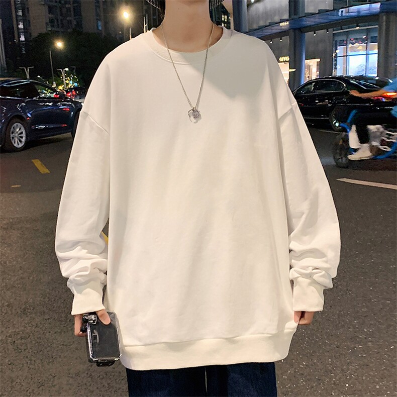 S6099-P28 加绒款-P33 秋季圆领卫衣男大码韩版宽松长袖外套图片