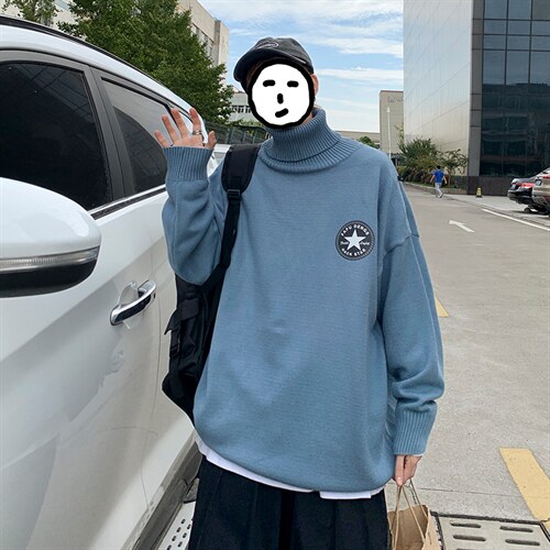 秋冬新款毛衣男高领休闲帅气百搭韩版针织上衣A161-2-M2063-P50图片