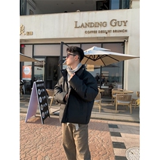皮棉衣男美式宽松加厚保暖外套短款防风高领休闲面包服潮MW225，男装棉衣，星座1116A-1（原606A）