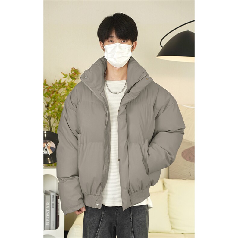 clean短款痞帅时尚立领PU皮棉服男女潮牌大码棉袄M2909特P90控158图片