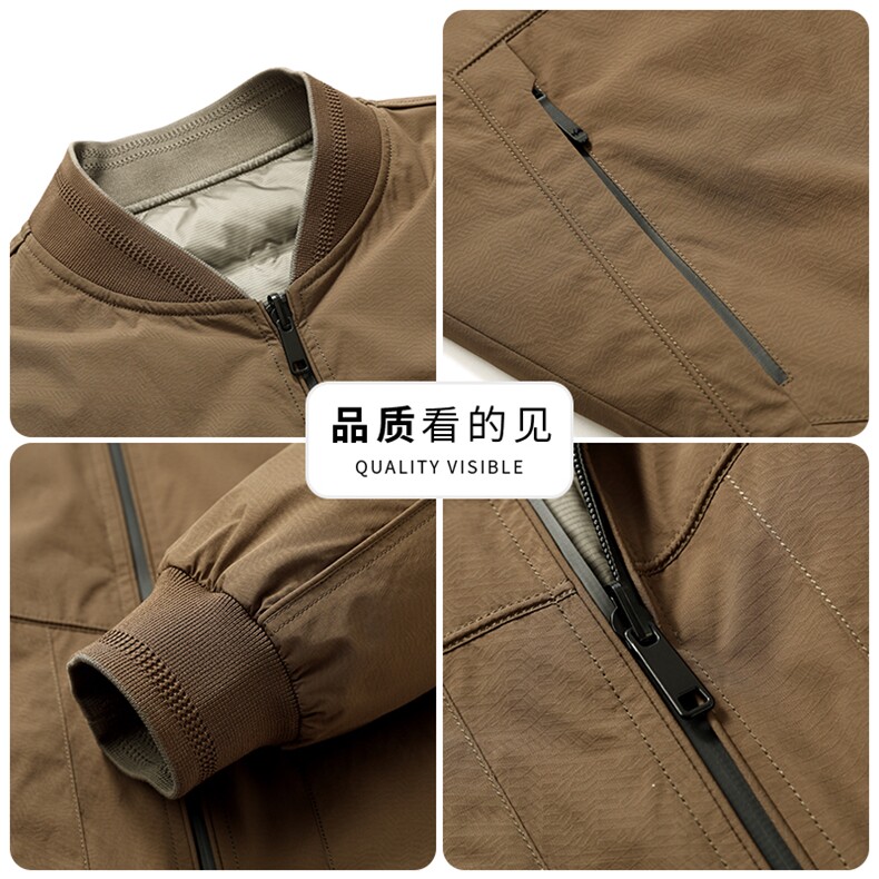 主推现货新款轻薄休闲棒球领羽绒服男士90绒双面穿休闲时尚羽绒服,男装羽绒服,钱塘723