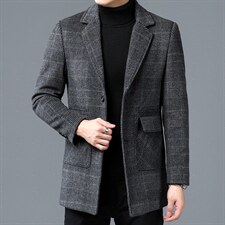 男式装2023春秋季新款商务休闲百搭西装中年纯色厚款西服外套，男装西服，电商B212（原钱塘6029）