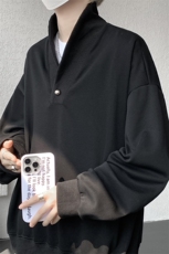 韩系学院风设计cleanfit卫衣简约纯色休闲打底常规P49加绒P59，男装T恤，电商B319