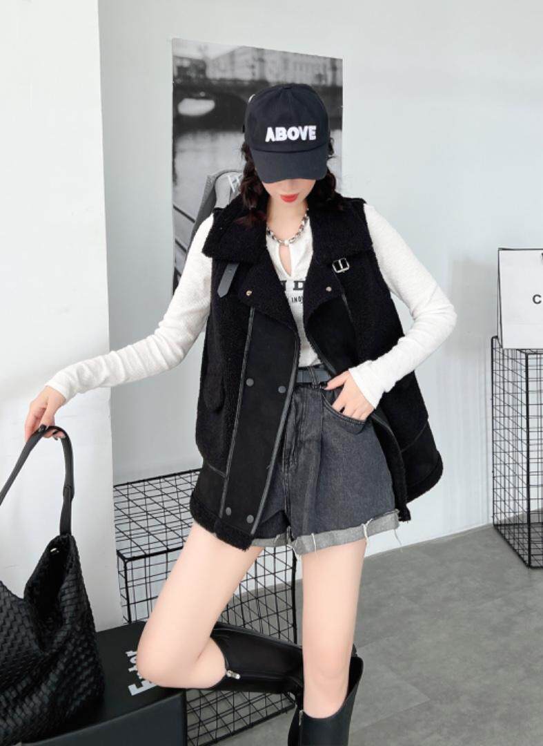 皮毛一体马甲，女装马甲，觅 愉