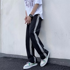 美式vibe裤子高街水洗牛仔裤男设计感小众拉链裤K717P38，男装牛仔裤，星座1116-2