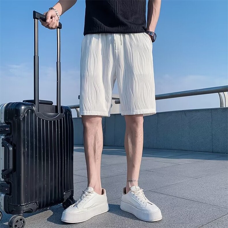 运动裤纯色男潮ins时尚潮牌直筒五分裤青春流行夏季休闲裤宽松型,男装牛仔裤,星座506A