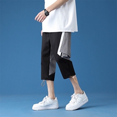 7XL-M2023春夏季新款休闲七分裤男港风胖子中裤工装裤加肥加大码，男装休闲裤，钱塘717(原712)