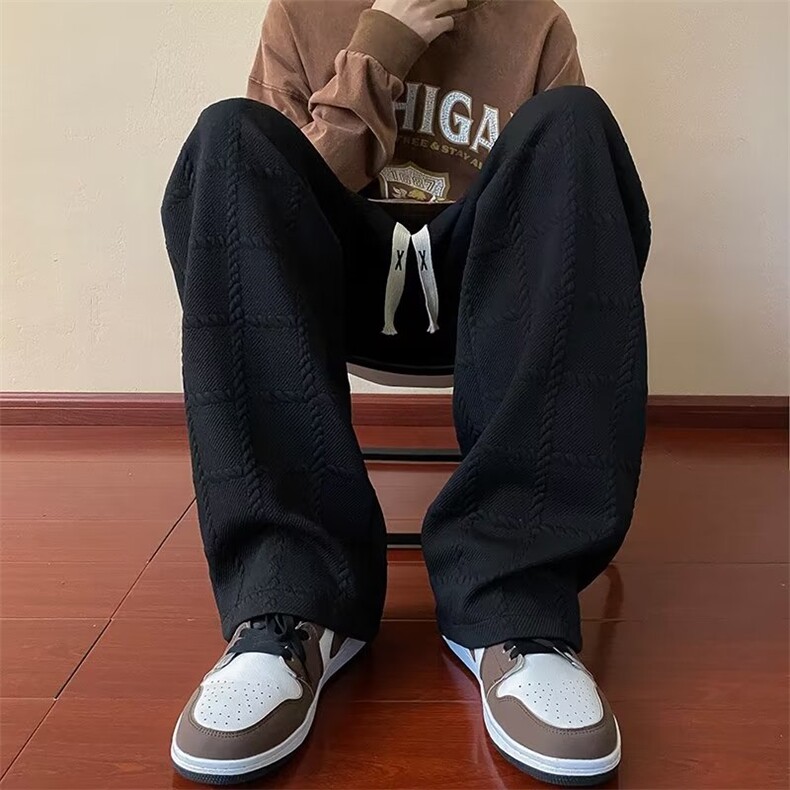 裤子男秋冬季潮牌束脚卫裤宽松vibe风休闲裤A616P35,男装休闲裤,星座1116-2