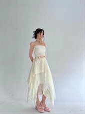 不规则针织抹胸上衣，抹胸，HE