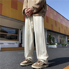 抖音品质港风新款飘带针织宽松直筒休闲裤B315-K23462-p55控68，男装休闲裤，电商B315