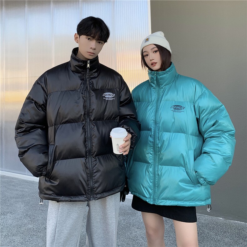 EQ331覆膜亮面冬季立领棉衣男女情侣装2024新款棉服宽松版型外套,女装棉衣/棉服,电商C306-1