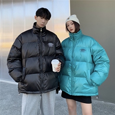 EQ331覆膜亮面冬季立领棉衣男女情侣装2024新款棉服宽松版型外套，女装棉衣/棉服，电商C306-1