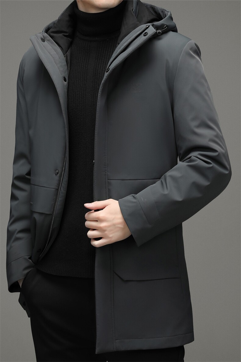 男士厚款羽绒服商务休闲中长款羽绒服宽松连帽款SNNYR867076-P360,男装羽绒服,电商B212（原钱塘6029）