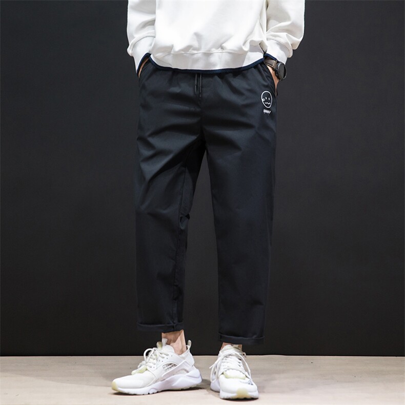 K43072-P25加绒款-P35休闲裤男士大码宽松九分裤男直筒运动裤男,男装休闲裤,电商A040A