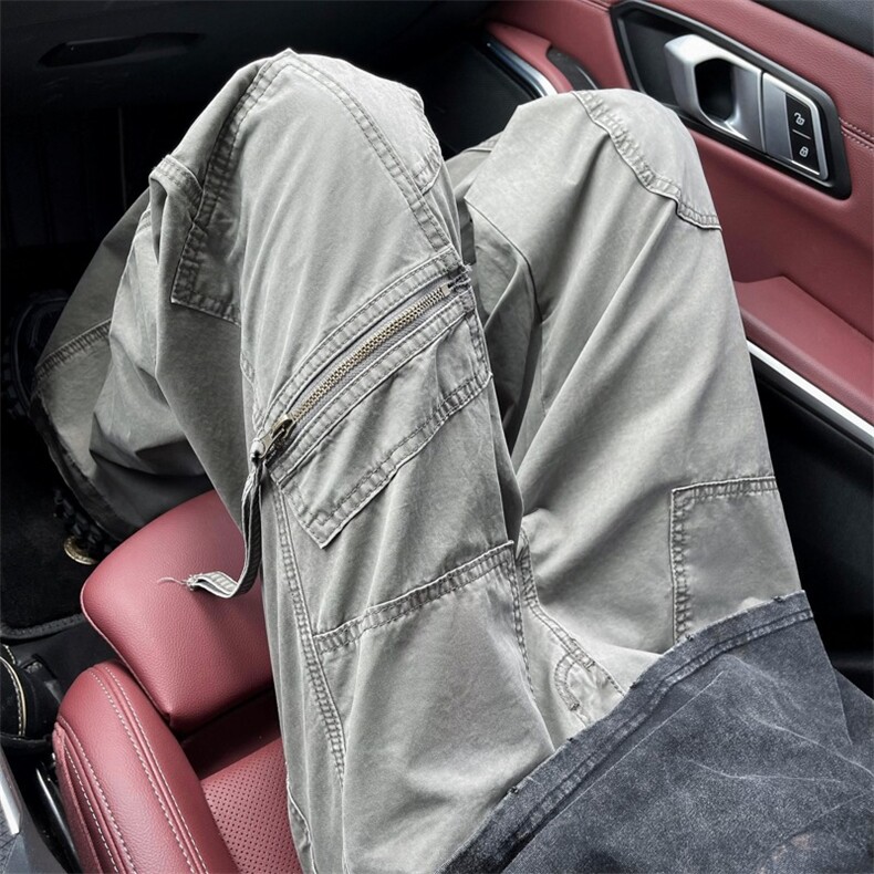 高街美式复古直筒工装裤潮牌男女Vibe裤子男宽松休闲裤女，男装工装外套，星座1013