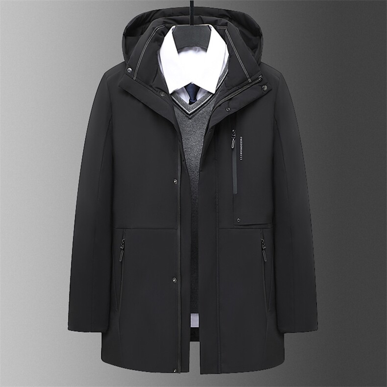中长冬季休闲可脱卸帽中年保暖厚款夹克式外套羽绒服MY22601-P190，男装羽绒服，星座1105-3