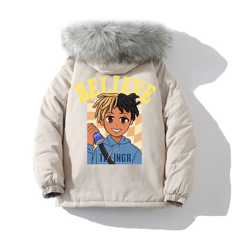 MM48271-P130冬季大毛领衣男士大码加厚袄男服网格,男装棉衣,电商A040A