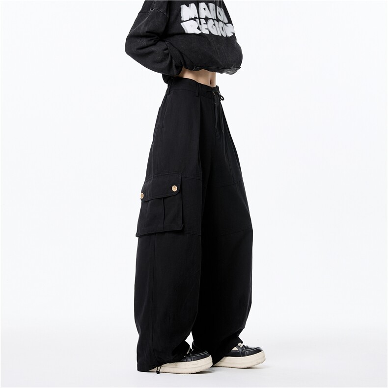 抖音品质春季新款工装大口袋宽松休闲拖地裤B315-K917-特p50控88,男装休闲裤,电商B315