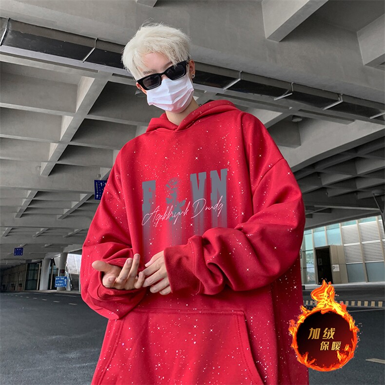 抖音得物高品质重磅全棉二开支持退换 360克满天星连帽卫衣 1009图片