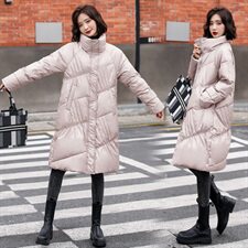 2020冬季新款休闲宽松韩版中长款羽绒服保暖舒适羽绒外套，女装羽绒服，铭街依杨