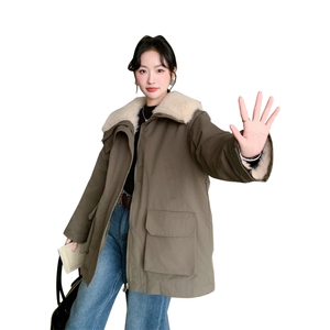 赵露思同款羊羔毛派克服2C090-8728-P235-K368图片