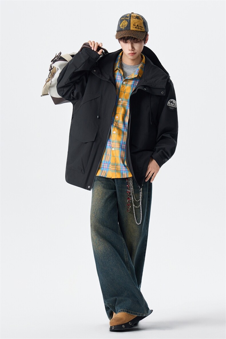 2025新款连帽登山户外运动休闲工装风夹克男外套XZ309Y95705P99,男装夹克,星座309（原A406）