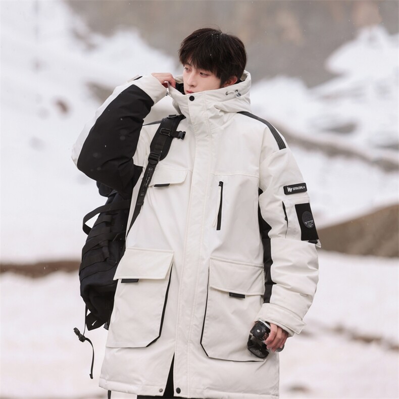 Y0305-P328冬季新款85%白鸭绒连帽可脱卸毛领中长款羽绒服外套,男装羽绒服,星座109