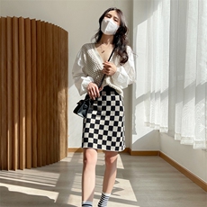 秋冬季羊毛棋盘格直筒修身个性半身裙短裙,女装半身裙,君贝羊绒,清河羊绒市场 秋冬季羊毛棋盘格直筒修身个性半身裙短裙,女装半身裙,君贝羊绒,清河羊绒市场