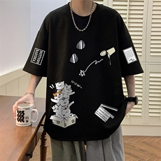 麂皮绒短袖t恤男大码半袖男JD82115-P25，男装T恤，电商A040