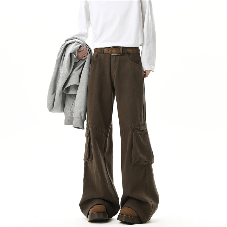 【现货】XZ612-K525-P70控98美式复古微喇工装裤男女宽松百搭，男装休闲裤，星座612