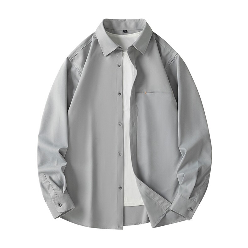 25年春季拼色衬衫长袖大码宽松落肩现货DS-C323-1-7711-特批35，男装衬衫，电商C323-1