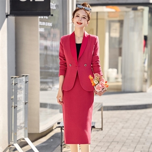 气质女神范西装套装裙女2025春秋新款高级感韩版小西服职业两件套图片