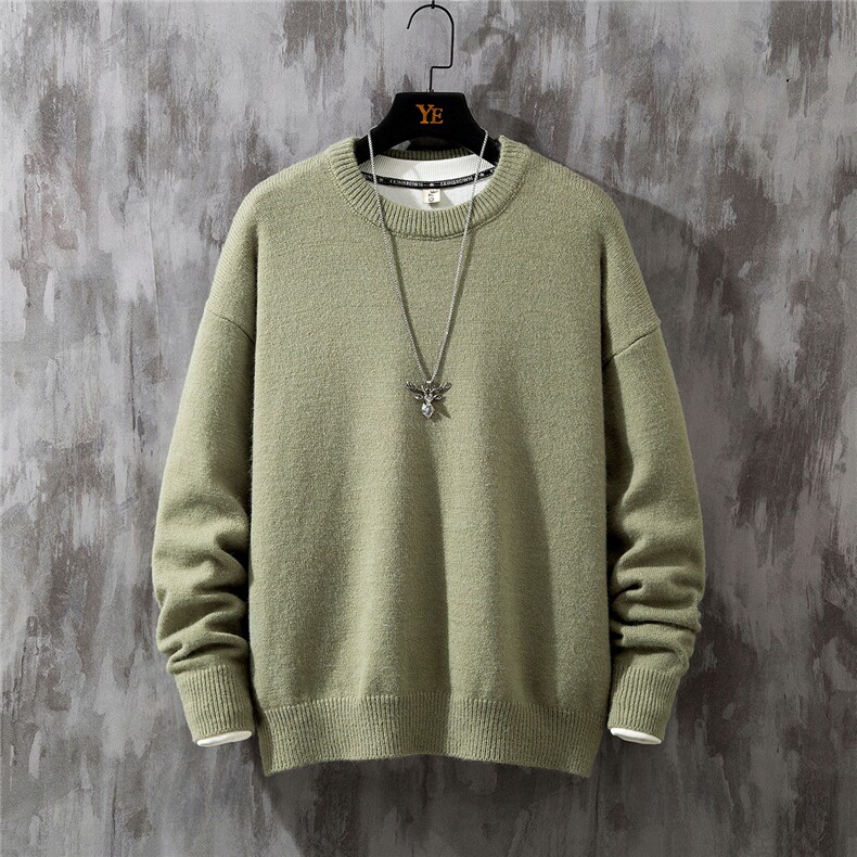 1日系中性情侣宽松潮流大码M-5XL纯色毛衣男外套7979P45加绒P55，男装针织衫/毛衣，星座226-2