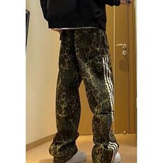 美式复古豹纹牛仔裤男高街潮牌宽松阔腿工装裤513ACK2422P42，男装牛仔裤，星座513A
