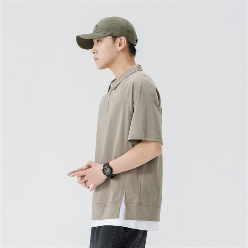 短袖T恤POLO翻领上衣假两件,男装T恤,星座1109