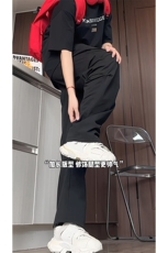 港风宽松阔腿弯刀直筒长裤大码M-5XL潮牌工装裤CK78054P55控89，男装工装外套，星座226-1
