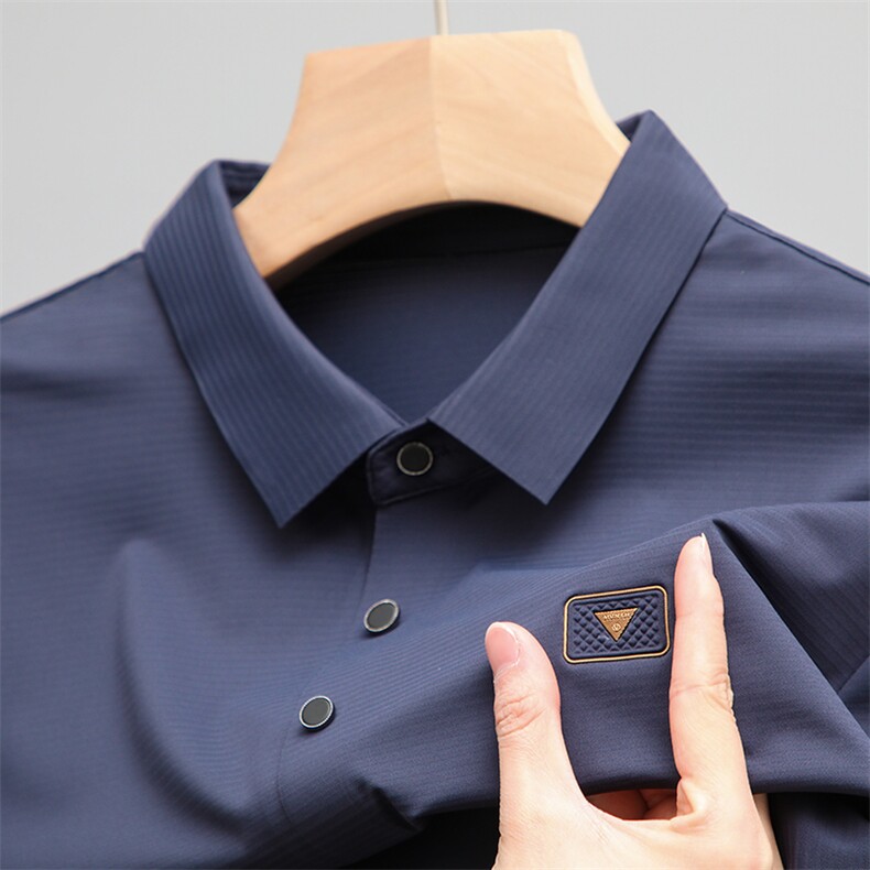 衬衫领半袖t恤男有带领2023夏季新款体恤男士商务休闲翻领polo衫，男装Polo衫，电商B212（原钱塘6029）