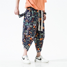 2025夏九分裤民族风碎花薄款A057-K366-P40（限价58），男装民族服装，电商A057