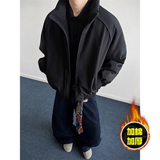 现货美式高街休闲棉衣夹克三防立领纯色户外工装加厚棉服外套，男装夹克，电商A486