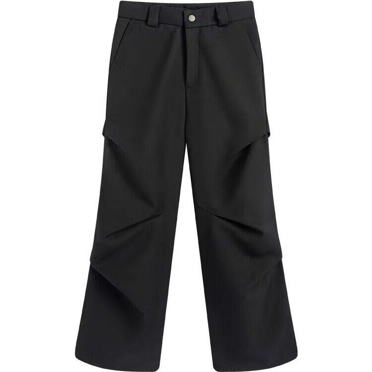 美式复古春秋季多褶皱休闲裤男百搭宽松休闲百搭廓形工装长裤子男，男装休闲裤，星座813-2